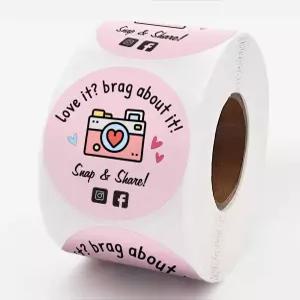 쿠키이 귀여운 핑크 레트로 카메라 디자인 스티커 500개의 PCS 종이 스타일 프린트 실내 사용 일회용