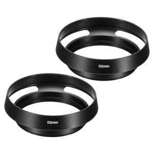 패티킬 52MM 렌즈 후드 유니버설 카메라 렌즈용 2PCS 표준 통풍 매트 표면 반사 방지 내부 중공 니콘용 블랙 후지필름용 펜탁스용 라이카용
