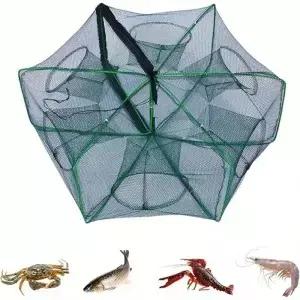 휴대용 낚시 트랩 메쉬 그물 나일론 접이식 크랩 왕 포수 스멜트 장비
