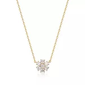 18K 데이지 플라워 랩 다이아몬드 체인 목걸이 JNN42644