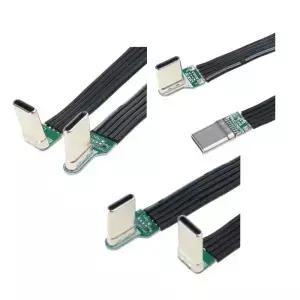 USB C 케이블 남성남성 팔꿈치 플랫 고속 충전 및 데이터 동기화 896C