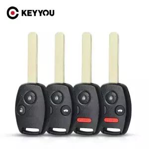 KEYYOU Honda Accord Civic ight Ridgeline 2003 2008 2009 자동차 키 케이스 쉘 원격 포브 교체 커버 2