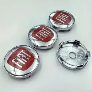 4개 60mm 피아트 로고 자동차 휠 센터 캡 허브 커버 스타일링 액세서리 실버 또는 블랙 호환