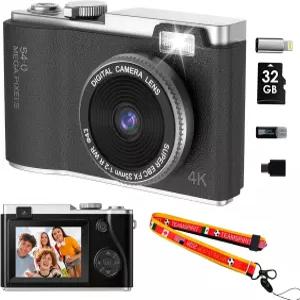32GB SD 카드 및 랜야드가 장착된 4K 디지털 카메라 48MP 포인트 촬영 플래시가 16배 줌 컴팩트 소형 필터