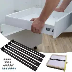 4Pc 서랍 수리 키트 가구 목재/파티클보드/MDF 서랍장용 장착 브래킷 하단 지지대 도구 세트