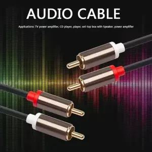 오디오 코드 케이블 남성남성 1m 2m 2 RCA2 홈 시어터 DVD TV 용 마이크 믹서