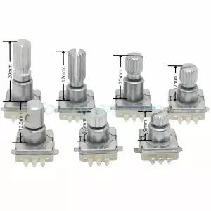 2pcs EC11 인코더 코드 푸시 버튼이있는 스위치 30 위치 360 학위 무한 회전 SMD 5pin D 하프 플럼 샤프트