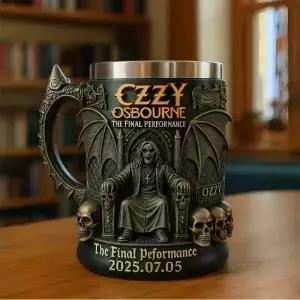 할로윈 3D Ozzy Osbourne 기념 머그잔 스테인레스 스틸 해골 워터 컵 맥주 커피 음주 용품