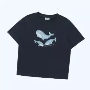 빈 BEEN 네이비 고래 프린트 반소매 티셔츠 상의BA27TS09NV 4940820