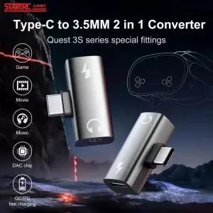 Meta Quest 3S VR 안경 특수 어댑터 유형c 3.5mm 오디오 포트 액세서리에