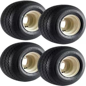 eCustomrim 4팩 8인치 베이지 탄 골프 카트 타이어 휠 어셈블리 18X8.50-8 림은 E-Z-GO 쿠시만 야마하