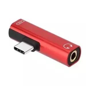 FULL2 In 1 TypeC 3.5Mm 잭 이어폰 오디오 어댑터 충전 변환기 3.0 Type C 레드