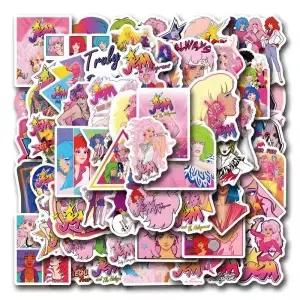 55Pcs Jem 및 홀로그램 스티커 DIY Scrapbooking 전화 수하물 스케이트 보드 방수 데칼