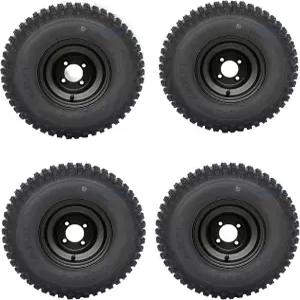 노브비 18x9.50-8인치 골프 카트 타이어/ATV 및 8인치 블랙 스틸 휠 콤보 - 4종 세트