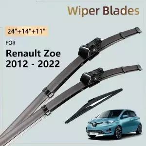 nault Zoe R110 Z.E.용 전면 후면 와이퍼 블레이드 3개 2012 2019 2018 2017 2016 2015 2014 2013 자동차
