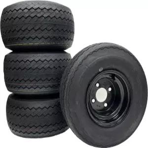 eCustomrim 4팩 블랙 골프 카트 타이어 휠 어셈블리 8인치 18X8.50-8 클럽카 쿠시만 야마하 EZGO - 2년
