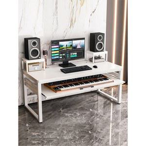 뮤지션 피아노책상 모니터 오디오 스튜디오 125cm 140x60 블랙 오크 테이블