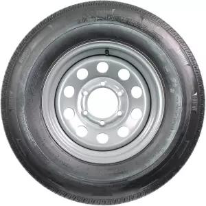 림 ST225/75R15 로드 E 15인치 6 러그 실버 그레이 휠의 eCustomrim 방사형 트레일러 타이어 - 로드사이드