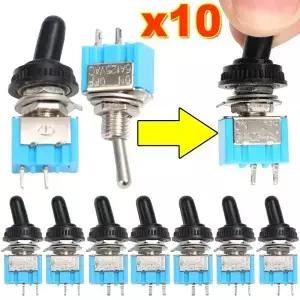 110PCS MTS101 2핀 2포 미니 토글 버튼 스위치 블루 오토바이 보트 용품 액세서리