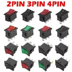 KCD1 스냅인 보트 로커 스위치 토글 전원 SPST ONOFF 2 3/4 핀 AC 250V 6A 125V 10A 위치 10 개 30 100