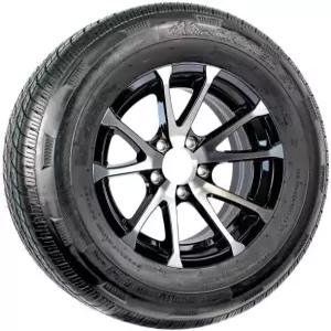 eCustomrim 방사형 트레일러 타이어 ST205/75R14 하중 D 14인치 휠 5 러그 애벌랜치 블랙 알루미늄 림