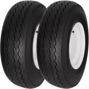 휠 어셈블리가 장착된 18x8.50-8 골프 카트 타이어 2팩 4루그 4인치 센터 허브 클럽 카 쿠시먼 E-Z-GO 호환