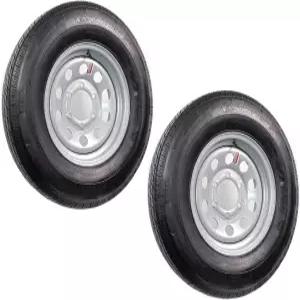 eCustomrim 2팩 방사형 트레일러 타이어 림 ST225/75R15 15인치 하중 E 6 러그 실버 그레이 휠 -