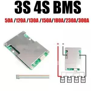 3S 4S 이온 LifePo4 BMS 배터리 보호 보드 자동차 시동 밸런스 12V 120A 150A 180A 230A 300A 3.2V 3.7V