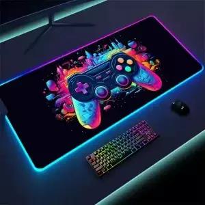 게임패드 RGB 대형 마우스 패드 게이머 LED 백라이트 발광 미끄럼 방지 고무 키보드 XL E스포츠 노트북