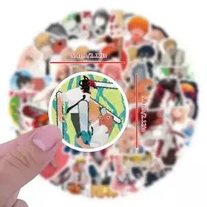 62개 체인소 맨 스티커 DIY 스크랩북킹 휴대폰 수하물 스케이트보드 장식 방수 데칼
