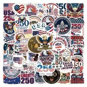 55개 250주년 기념 스티커 DIY 스크랩북킹 전화기 수하물 스케이트보드 방수 데칼