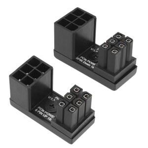 마이크로 트레이더스 2PCS GPU PCIE 6핀 여성에서 남성 180도 각도 어댑터 전원 커넥터 데스크톱 그래픽 카드용