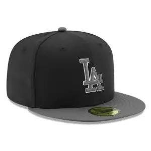 New Era 새 상품 59FIFTY 야구 모자 - MLB LA 다저스 블랙/그레이 핏티드 햇