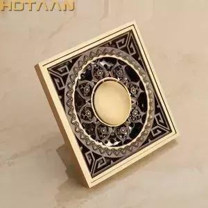 . 골동품 황동 조각 꽃 예술 욕실 액세서리 바닥 배수 폐기물 Grate100mm*100mm YT2101