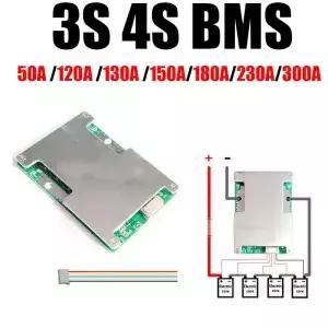 3S 4S 이온 LifePo4 BMS 배터리 보호 보드 밸런스 자동차 시동 RV 인버터 12V 120A 150A 180A 230A 300A