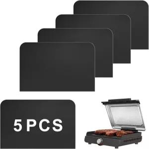 지글 실내 그릴 그리들 GR0과 호환되는 5가지 PCS 재사용 가능 라이너 전기 액세서리용 논스틱 테플론 매트