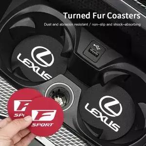 렉서스 F 스포츠 GS GX IS LS LX CT LC LBX NX RX 350h 450h ES UX 300e용 자동차 스웨이드 컵받침 미끄럼