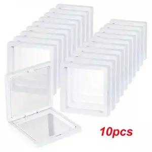 10pcs 투명 디스플레이 상자 플라스틱 필름 보석 포장 목걸이 반지 및 수집품 보관