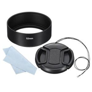 패티킬 52MM 렌즈 후드 카메라 렌즈용 58MM 캡과 천이 있는 스탠다드 포커스 프로스팅 표면 반사 방지 인사이드 니콘용 블랙 후지필름용 펜탁스용 라이카용