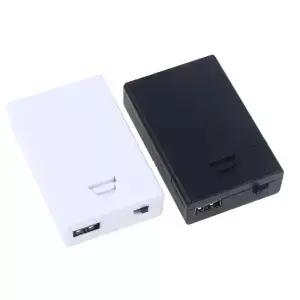 블랙 화이트 7.5*4.6*1.8cm 내장형 USB 배터리 홀더 스위치 및 커버 3AA 4.5V 박스 케이스 DIY 액세서리