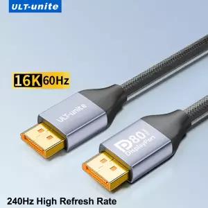 DP 2.1 케이블 VESA 인증 16K 디스플레이포트 케이블 3m 80Gbps 8K120Hz 프리싱크 G-싱크 가변 재생률 디스