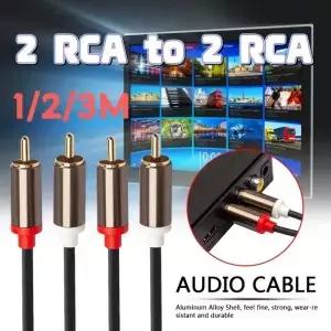 1m 2m 2 RCA2 케이블 남성남성 오디오 코드 홈 시어터 DVD TV CD 사운드 박스 스피커 내구성