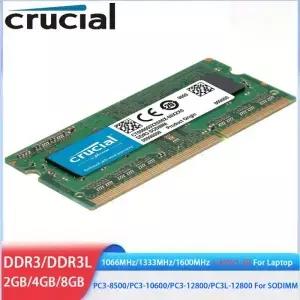 Crucial DDR3 RAM 8GB 1066MHz 133Hz PC312800 10600 204핀 1.35V 1.5V 노트북 SOM 메모리 노트북용