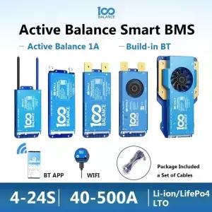 100Bnce Daly Active 스마트 BMS 40500A 48S 817S 824S 자동으로 이온 LiFePo4 LTO 내장 BT Uart CAN 식별