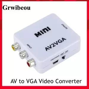RCA CVBS to VGA 비디오 컨버터 어댑터 3.5mm 오디오 케이블 TV 박스 PC 모니터 1080P HDTV 미니