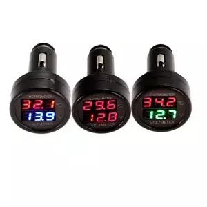 2in1 전압계 라이터 LED 디지털 디스플레이 1224V 자동 전압 감지기 자동차 액세서리
