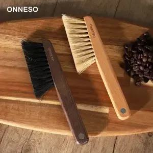 식 커피 스위퍼 카페 그라인더 및 데스크탑 먼지 청소 브러시 가정용 원목 말털