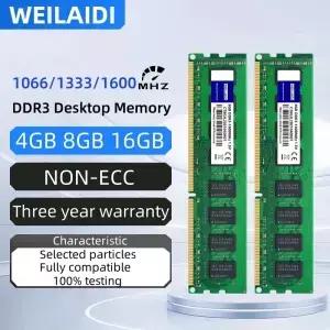 DDR3 4GB 데스크탑 메모리 Ram 1066Mhz 133hz PC38500 10600 12800 UM 1.5V 240PIN NONECC