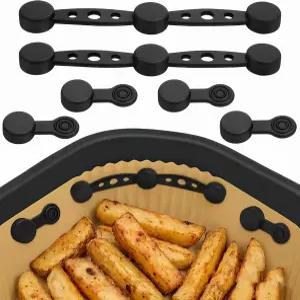 양피지용 6Pc 에어프라이어 자석 라이너를 고정하는 실리콘 마그네틱 버클 클립 종이 태우기 및 음식 덮기