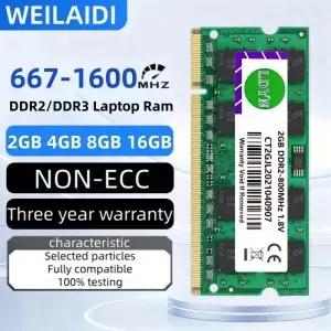 DDR2 2GB 메모리 램 PC3 1066 1333 1600Mhz 8500 10600 12800 5300 6400 SOM 노트북